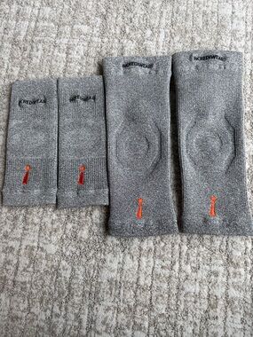 Women’s Grey Compression Knee/Elbow Sleeves - 2 Pair of each